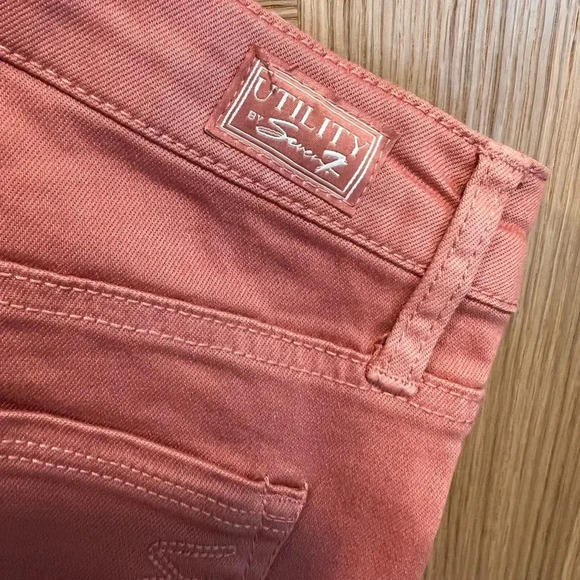 Seven - Utility high rise cotton twill skinny Size 10 - color Marsala - Picture 4 of 5